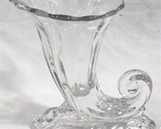 2001 - Clear Glass Cornucopia 8.75" tall
