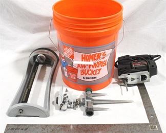 2033 - Home Depot Bucket with Assorted Tools
