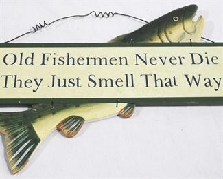 2045 - "Old Fisherman..." Wood Sign 13" x 10"

