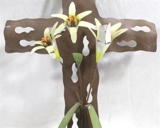 2046 - Metal Cross Wall Hanging 10" x 15"
