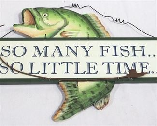 2048 - "So many fish..." Wood Sign 13" x 9"
