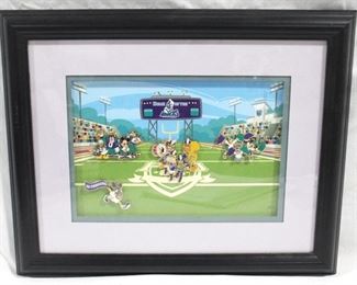 2098 - Disney "Game Day" 4 pc. Pin Set (Framed) with COA 15.5" x 12"
