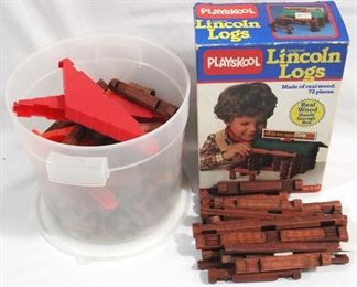 3006 - Lot of Lincoln Logs with Original Box

