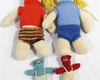 3009 - Lot of 4 Vintage Handmade Dolls
