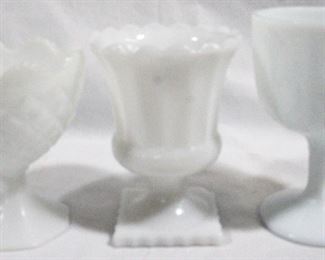 3021 - 3 pc. Lot of Assorted Milk Glass Compotes

