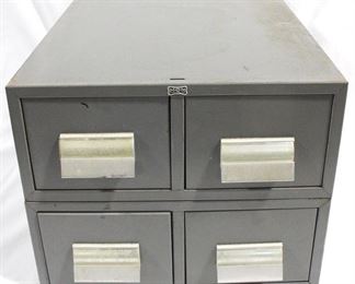3051 - Lot of 2 2-Drawer Metal File Boxes 12.5" x 5" x 16"
