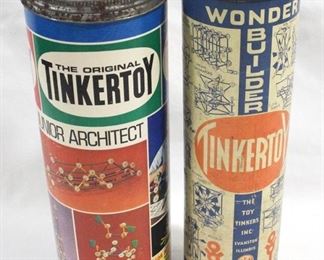 3075 - Lot of 2 Vintage Tinkertoy Sets
