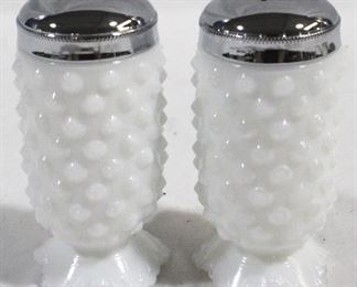 3102 - 2 pc. Fenton Milk Glass Salt and Pepper Shakers 3.75" tall
