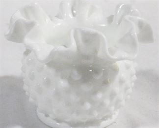 3104 - Fenton Milk Glass Vase 3" tall
