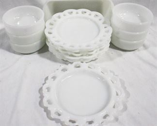 3111 - Lot of Assorted Milk Glass Items
