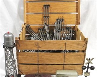 3119 - Vintage Train Set with Tracks and Accessories with Wood Crate
