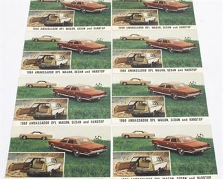 3165 - 8 pc. 1968 AMC Ambassador Postcards 5.5" x 3.5"
