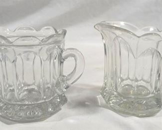 3503 - Colonial Glass Cream & Sugar Set 3.75"
