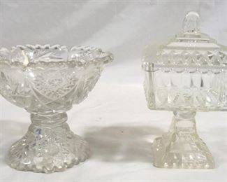 3506 - Glass candy dishes - set of 2 4" & 7"
