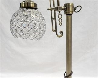 3516 - Lamp w/ decorative glass shade 21" tall
