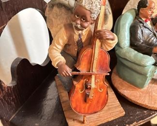 Angel playing cello figurine 