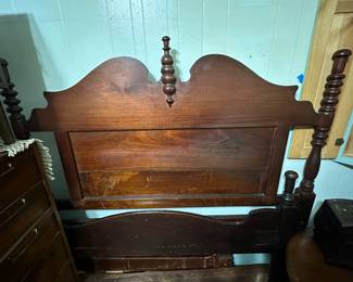 Full vintage wooden bed