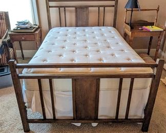 Antique full size headboard and footboard with rails