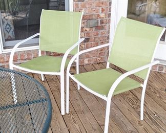 green patio chairs- set of 4