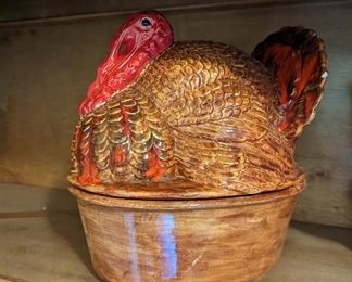 Ceramic turkey cookie jar