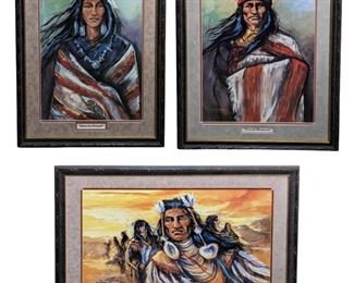 3pc Native American Signed Rick Wisecarver Prints
