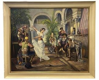 Signed Antonio Fabre Islamic Oil on Canvas
