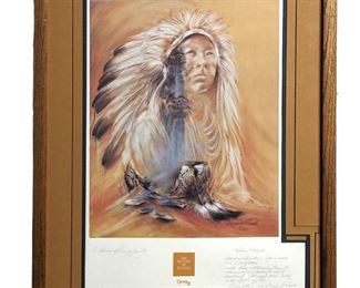 Signed J Bruce McGee Native American Print
