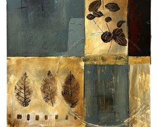 Signed Abstract Oil on Canvas
