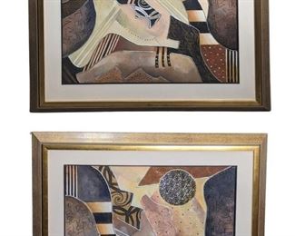 Large Desert Dervish I & II Pieces by John Douglas
