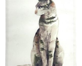 Signed Mann Cat Giclee
