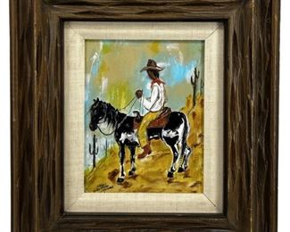 Signed Mateo Moreno Degrazia Tribute Oil Painting
