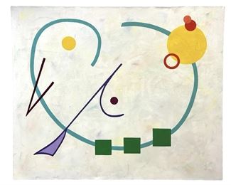 Signed Janice Abstract Oil on Canvas
