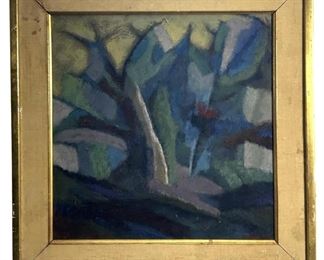 Signed M. Abraham Abstract Oil on Panel
