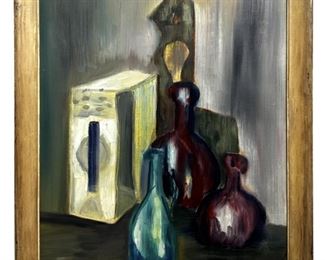 Vintage Vase Still Life Oil on Canvas
