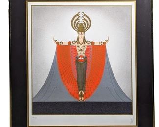 Signed Erte Indo Chinese Art Deco Serigraph
