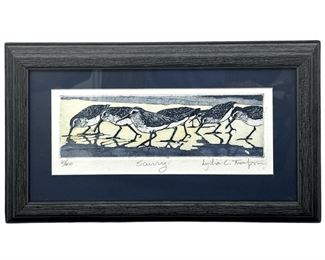 Signed Lydia C. Thompson “Scurry” Colored Etching
