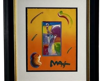 Signed Original Peter Max Mixed Media Painting