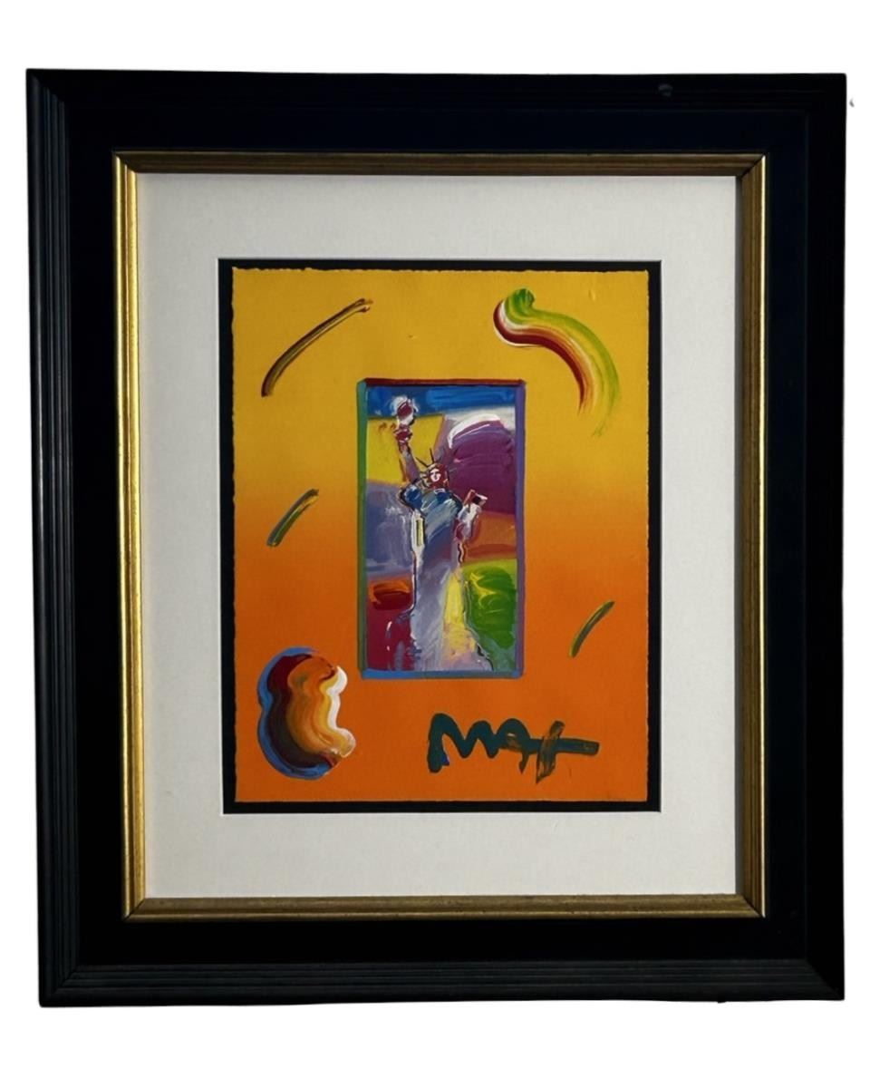 Signed Original Peter Max Mixed Media Painting