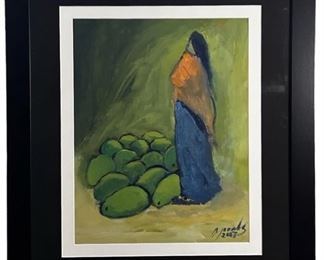 Signed Moralas Acrylic on Paper
