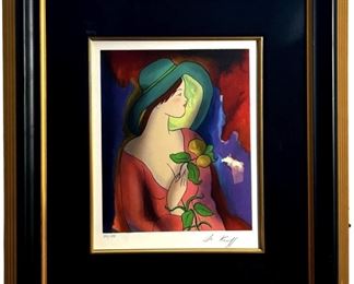 Signed Linda Le Kinff “Pretty Woman" Serigraph
