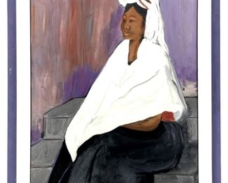 Signed Nelly Portrait Acrylic on Canvas
