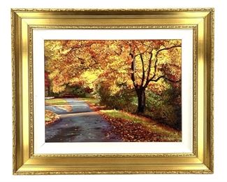 Signed David Glover Fall Oil on Canvas

