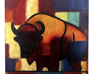 Signed Raymond Nordwall “Big Buff" Oil Painting
