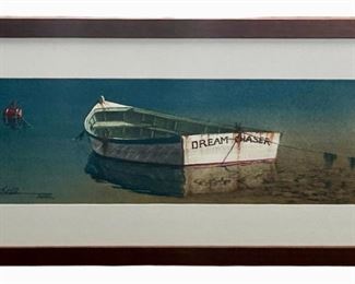 Signed Weber “Dream Chaser" Watercolor Painting
