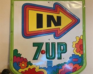 1970's Metal 7-Up - Peter Max Style "IN" Sign - RARE FIND!