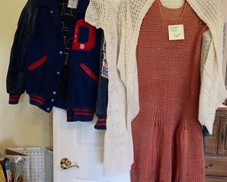 Vintage Crochet dresses and Lettermans jacket