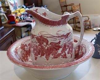 Antique Water Pitcher and Wash Basin circa 1860s