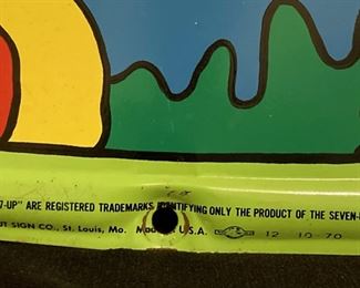 1970's Metal 7-Up - Peter Max Style "IN" Sign - RARE FIND!