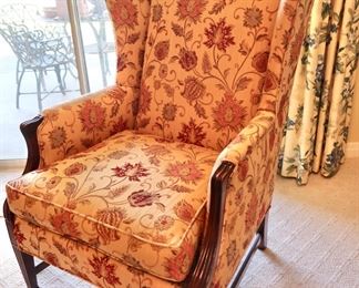 Antique Wing Back Chair (New Upholstery)