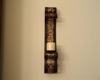 Candle holder metal wall hanging